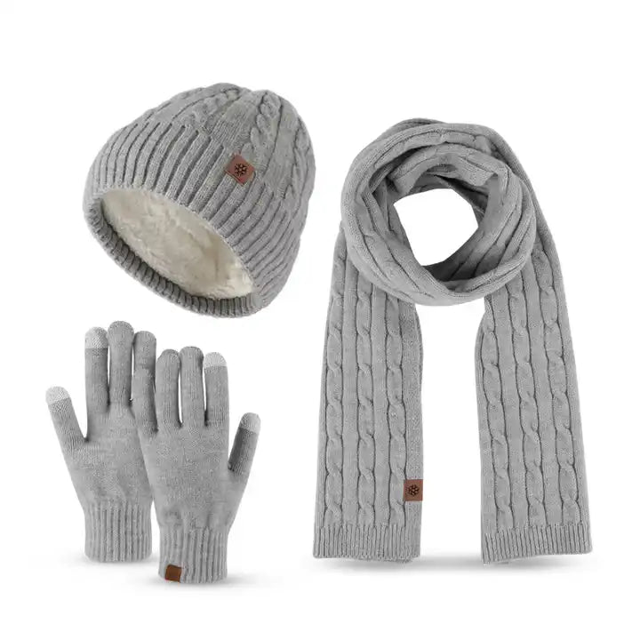 3-Piece Winter Hats Scarf and Gloves Set